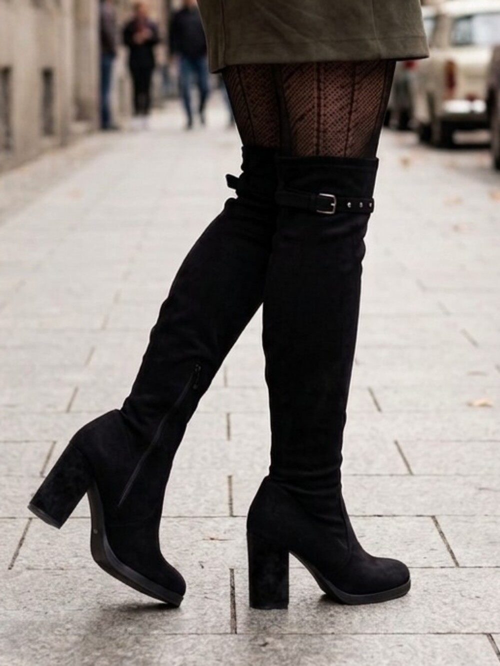 Gorgeous Black Suede Over The Knee Boots - 6.5 US